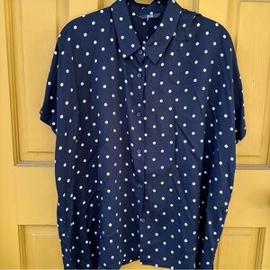 Black and White Polka Dot Blouse from Uniqlo